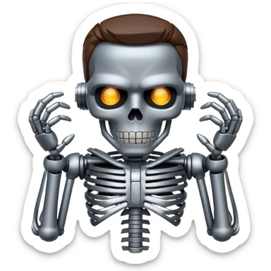 Terminator with metal skeleton sticker