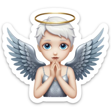 Glitter fallen angel sticker