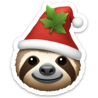 Sloth wearing Christmas hat  sticker