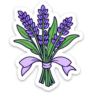 lavender plants in bouquet sticker