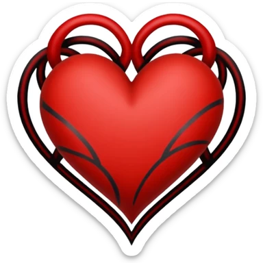 Black and red heart tattoo style sticker