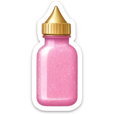 light pink glitter in a little bottle oval sticker