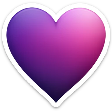 a dark purple and dark pink ombre heart sticker