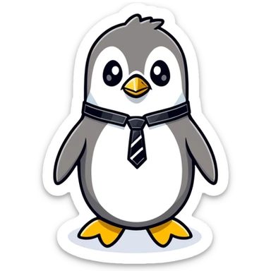 penguin with tie sticker