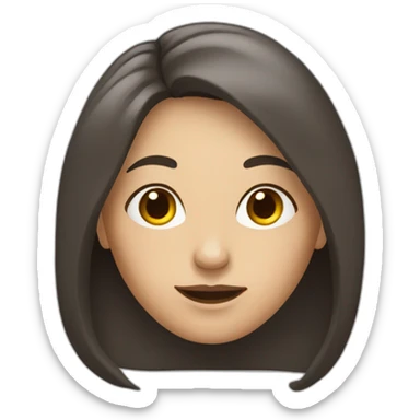 middle age woman with long dark brown hair sticker