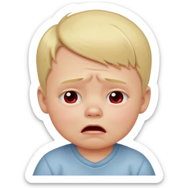 blond baby boy crying sticker