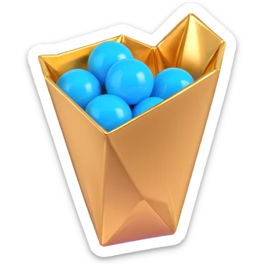 shiny gem-like blue candy in a gold wrapper inspired by Rare Candy from Pokémon sticker