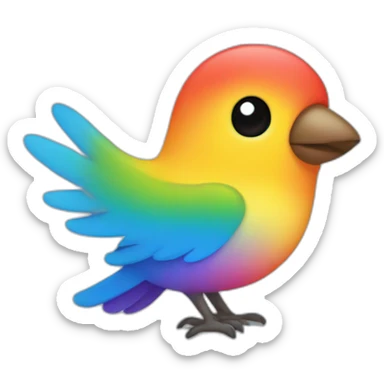 rainbow twitter bird sticker