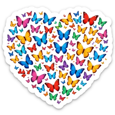 Butterflies form a heart ￼ sticker