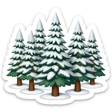 Snowy Christmas tree forest sticker