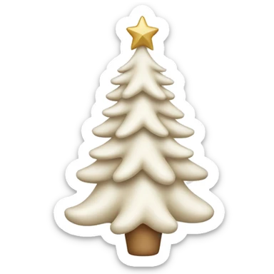 White Christmas tree with beige bows sticker