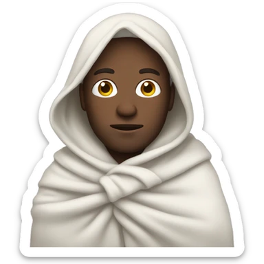 White man wrapped in blanket sticker