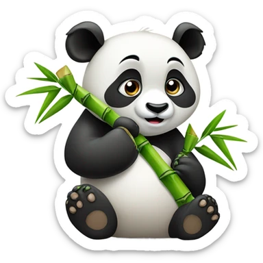 Panda eating bamboo sticker