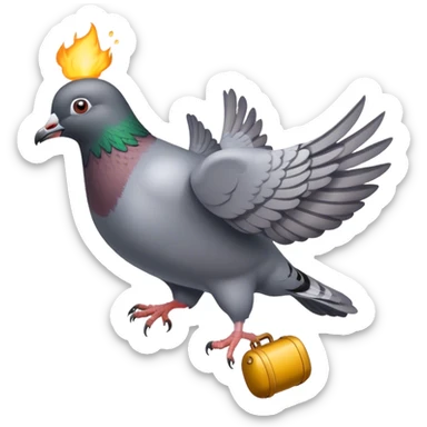 Pigeon with the bomb sticker