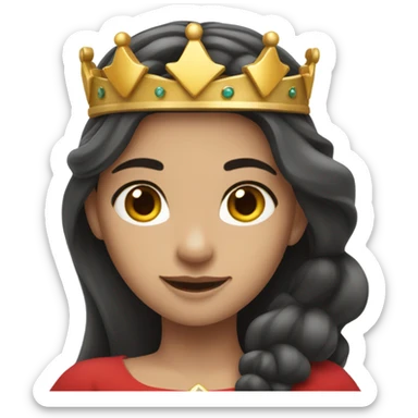 Princess- Fair skin- Long dark hair- crown- red dress  sticker