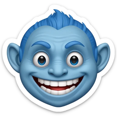 Troll troll face blue  sticker