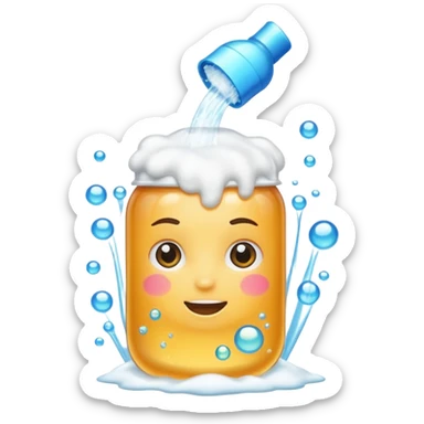 Shampoo for with foam sticker