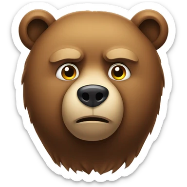 bear with a concerned face  sticker