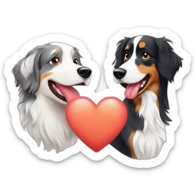 Australian Shepherd and english Setter in love sticker