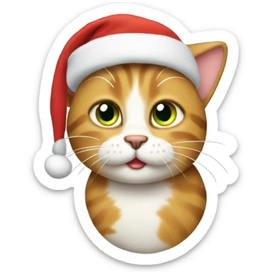 merry christmas cat sticker