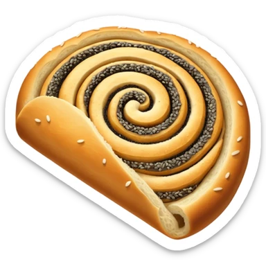 make an emoji of poppy seed roll sticker
