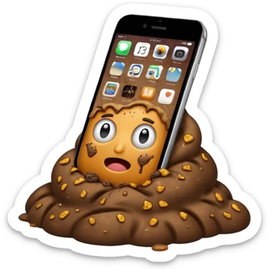 iPhone in poop sticker