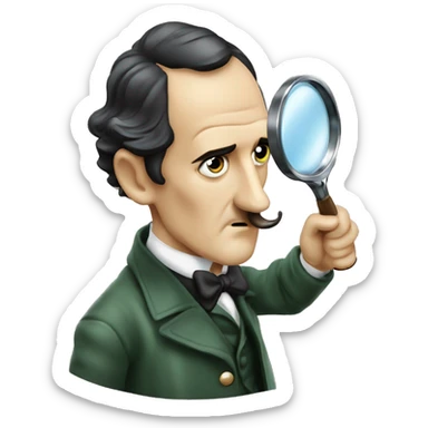 Basil rathbone as Sherlock holmes looking through magnifying glass sticker