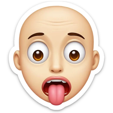 silly face with tongue out and crossed eyes sticker