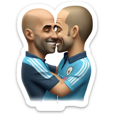 Pep kissing Arne Slot sticker