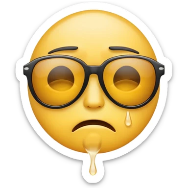 crying emoji with sunglasses on sticker