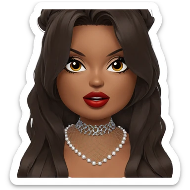 elegant dark-skinned beauty portrait sticker