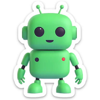 A green chat bot sticker