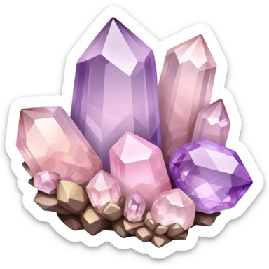 Light pink and lavender ombré quartz cluster  sticker
