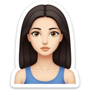 Beautiful Greek woman dark hair, slender sticker