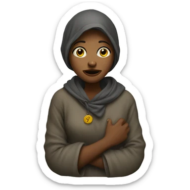 women beggar sticker