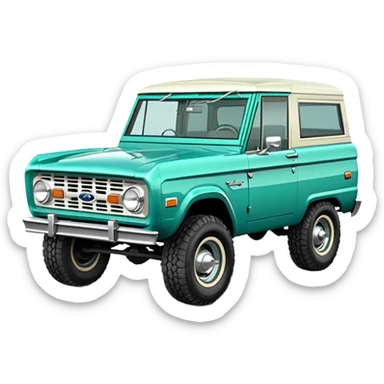 turquoise green classic ford bronco sticker