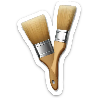 The paint brushes are stained with paint
 sticker