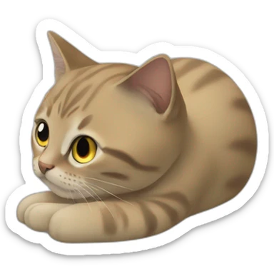 Chat sur un cien sticker