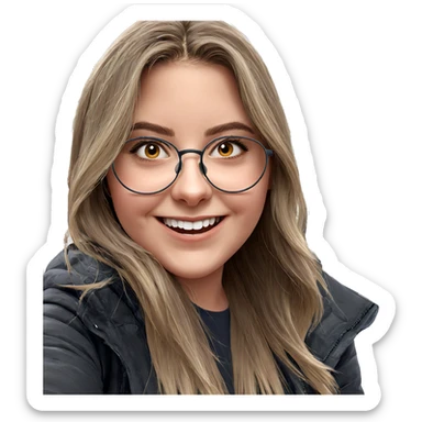 smiling girl with boys sticker