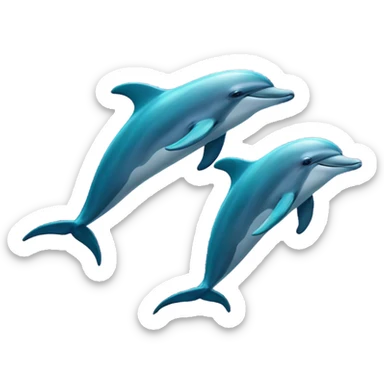 Two dolphins sticker