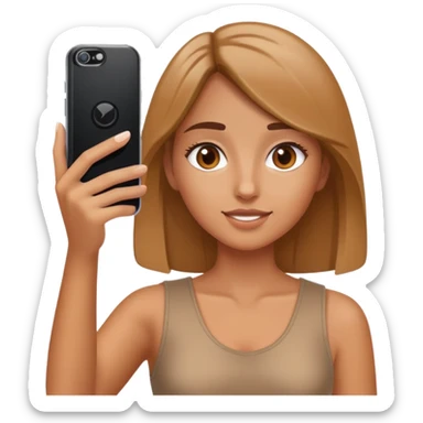 girl holding a phone taking a selfie sticker