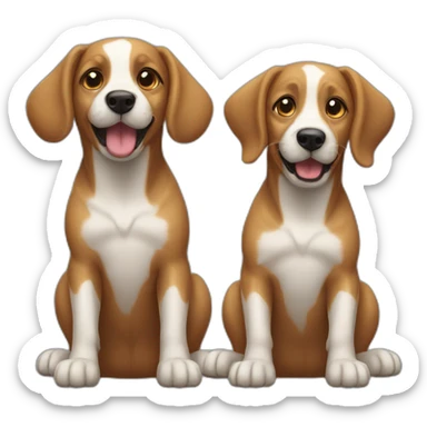 Two dogs playing  sticker