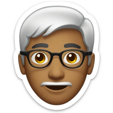 indian guy with round glasses black eyes black hair sticker