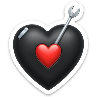 Corazón negro con una flecha q lo atraviesa todo y el corazón negro. sticker