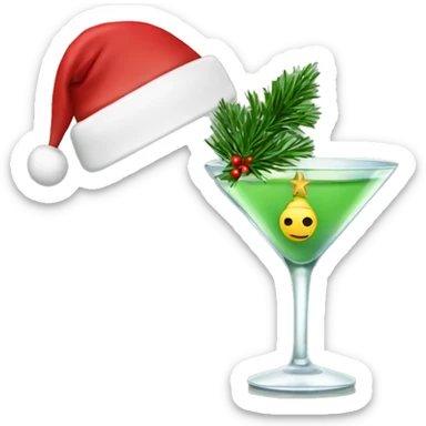Martini and Christmas tree  sticker