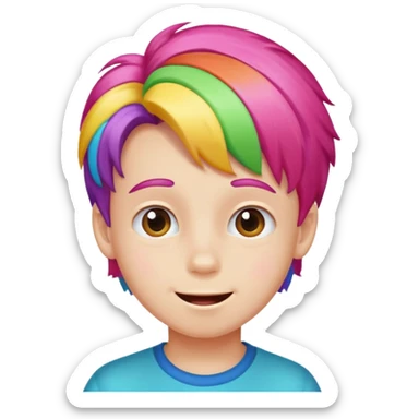 boy with hair looking like candy sticker