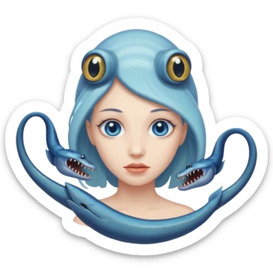 scylla a woman with six eel heads sticker