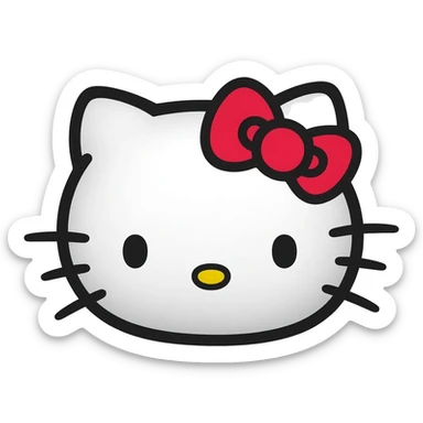 Hello kitty face sticker