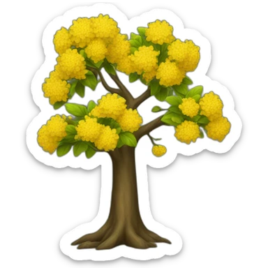 Yellow flowers tree sticker