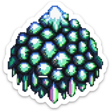 pixelated crystal cloud shimmering in the light sticker